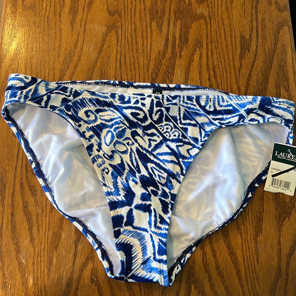 Nwt’s Ralph Lauren swim bottoms Bias Tribal Ikat print hipsters size 10